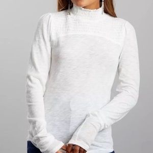 NWOT free people Caroline top size Large color white